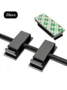 5/20pcs Upgraded Adhesive Cable Clips, Suitable For Organizing Computer, Wall, Desk, Indoor/Outdoor Lighting, Car, Dashcam, Network Cables And Small Wires - Multicolor - View 8