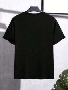 Camiseta de manga corta con estampado de cocotero casual para hombres Manfinity RSRT - Negro - Ver 2