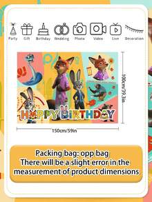 Phông nền sinh nhật chủ đề Disney cao cấp, chất liệu polyester bền chắc với hình ảnh Zootopia và các nhân vật Joy, Sadness, Anger, Disgust & Anxiety, đảm bảo sử dụng lâu dài. Được thiết kế để bền bỉ và tạo ấn tượng thị giác, phông nền sinh nhật kết hợp cao cấp này kết hợp chất liệu chất lượng cao với các thiết kế được người hâm mộ yêu thích. - Lý lịch - Xem 3
