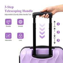 20" Carry On Luggage And 14" Mini Cosmetic Cases Travel Set Lightweight Polypropylene Suitcase With Lock  Zipper Hardside Luggage With Spinner Wheels - Purple - View 5