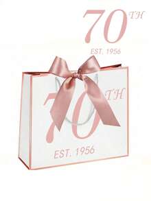 Bolsas de papel de regalo conmemorativas para cumpleaños 18/30/40/50/60/70, adecuadas para hombres y mujeres, elegantes bolsas de papel de regalo negras y doradas, bolsas de compras para regalos de fiesta de aniversario, decoración de bolsas de compras para envolver regalos - Multicolor 3 - Ver 13