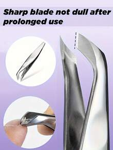 1pc Professional Stainless Steel Nail Clipper, Sharp Slanted Edge For Manicure And Dead Skin Removal, Dual-Hand Grip, Salon Nail Tool - Multicolor - View 1
