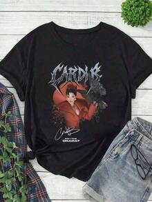 Camisetas estilo animeGraphic Cotton T-Shirt Cardi AH HA Graphic Tee, Cardi Shirt, Cardi , Cardi Tshirt, Cardi Tour Shirt Y2K,Oversize Plus Size Men's S To 5XL,Summer Tee,Camisetas con diseños gráficos para niños pequeños, Camisa de manga corta para hombre,aptas para el uso diario,Camisa de mujer,Camiseta de apoyo al Mundial,Camisetas con temática de primavera 2026 - Negro - Ver 6