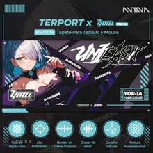 Mouse Pad Gaming Grande Anime 90x43cm Antideslizante, Tapete de Ratón y Teclado con Figura Anime Haruka, Alfombrilla Grande PC - Prpura y Azul - Ver 3