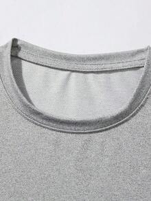Short-Sleeved T-Shirt For Spring And Summer, American Style, With Printed Logo, For Young, Round Neck, Casual, Versatile, Plus Size. - 淺灰色 - 查看 4
