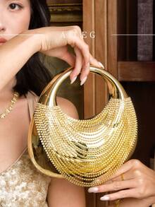 Luxury Women's Party Prom Tassel Rhinestone Evening Clutch Box Bride Crossbody Bag,Perfect For Party,Wedding,Dinner/Banquet,Matching With Formal Dress - Multicolor - View 14