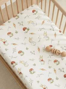 1pc Cartoon Cute Soft Breathable Baby Crib Mattress Cover, All Season Universal, Machine Washable - Multicolor - View 1