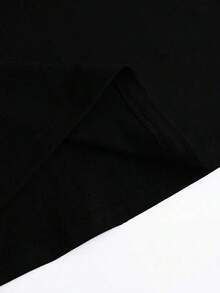 Camisetas de manga corta para mujer 100% algodón, con estampado simple, cuello redondo, manga corta, camiseta de verano con estampado gráfico "NEVER LOOK BACK", camisetas para mujer. - Negro - Ver 4