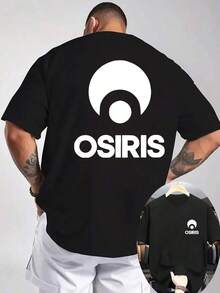 OSIRIS Design T-Shirt - Bold Red Double-Sided Print, Breathable Knit Fabric, Crew Neck, Short Sleeves, A Casual And Personalized Summer Garment, Suitable For Everyday Wear, Parties, And Outdoor Activities - Machine Washable With OSIRIS Logo Design, Relaxed Fit, Knit Material, Front And Back Print, Ideal Choice For Warm Weather, A Stylish Garment With Comfortable Knit Fabric And A Striking OSIRIS Logo, Perfect For Casual Outings. Soft - 黑色 - 查看 1