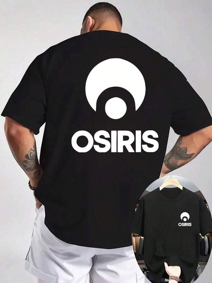 OSIRIS Design T-Shirt - Bold Red Double-Sided Print, Breathable Knit Fabric, Crew Neck, Short Sleeves, A Casual And Personalized Summer Garment, Suitable For Everyday Wear, Parties, And Outdoor Activities - Machine Washable With OSIRIS Logo Design, Relaxed Fit, Knit Material, Front And Back Print, Ideal Choice For Warm Weather, A Stylish Garment With Comfortable Knit Fabric And A Striking OSIRIS Logo, Perfect For Casual Outings. Soft - 黑色 - 查看 1