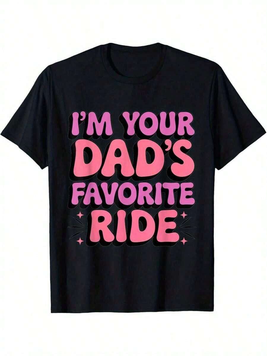 Camiseta Divertida e Irreverente: "Soy el coche favorito de tu papá". Peso de la tela: Lavable a máquina. Camiseta para hombres y mujeres. Regalos para hombres, mujeres, mamá, papá, amigos. - Negro - Ver 1
