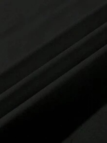 Camiseta blanca de punto de cuello redondo y manga corta para hombre - Negro - Ver 3