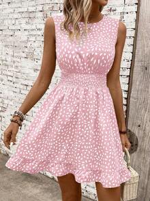 Vestido casual - Vestido casual moderno - Vestido casual de vacaciones - Vestido pastoril para mujer - Vestidos de verano para mujer - Ropa de mujer - Vestidos talla grande vendidos - Atuendos de verano para mujer - Rosa 2 - Ver 6