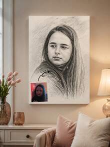 1 pieza Lienzo personalizable para marco de fotos, personaliza con tus fotos, recuerdos preciosos y momentos queridos, regalo perfecto para amigos y familiares, decoración del hogar ideal. Esta obra de arte de lienzo personalizada es resistente al agua, adecuada para bodas, Día de la Madre, cumpleaños, graduaciones, inauguración de la casa y talla grande, para preservar recuerdos - Multicolor - Ver 5