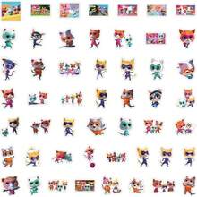 50pcs Cute Superhero Cat Stickers, Waterproof Vinyl Decals, Colorful Cartoon Designs, Reusable Stickers For Kids Laptops, Water Bottles, Scrapbooking, Journals, DIY Crafts & Stationery Decor. - Multicolor - View 3
