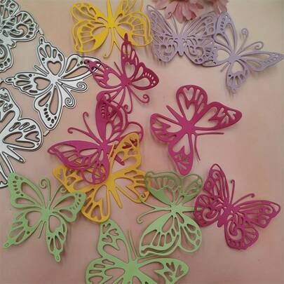 1pc Hollow Butterfly, 3D Butterfly Metal Mold, DIY Scrapbooking Album Decor Card Cutting Template, Handmade Card Making Embossing Tool