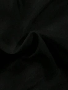 Nueva blusa de gasa de unicolor con chal corto casual de estilo de alas de murciélago para mujeres - Negro - Ver 3