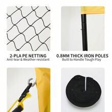 Complete 4 Square Volleyball Game Set   Portable Volleyball Outdoor Game Kits, - Yellow - View 4