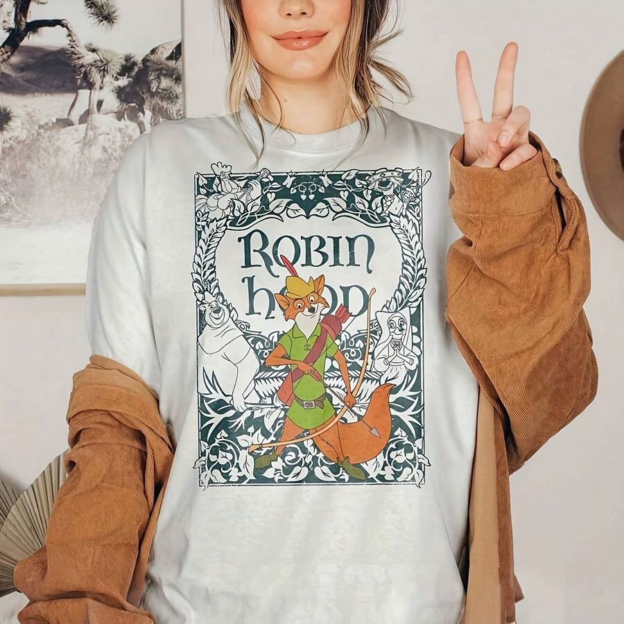 R Robin Hood Maid Marian Little John , Wdw Magic Kingdom T-, Vation , land T Birthday Gift - Blanco - Ver 1