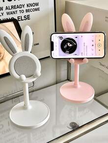 Giá đỡ điện thoại để bàn hình thỏ dễ thương, có thể điều chỉnh, phù hợp cho học sinh, sử dụng trên bàn làm việc, người hay ngồi gù lưng ở nhà, chụp ảnh tự sướng và phát trực tiếp. - Nhiều màu - Xem 1