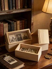 Solid Wood Rectangular Hollow Photo Frame, Doll Display Box, Suitable For DIY Light Box Nightlight And Art Creation - A - View 4