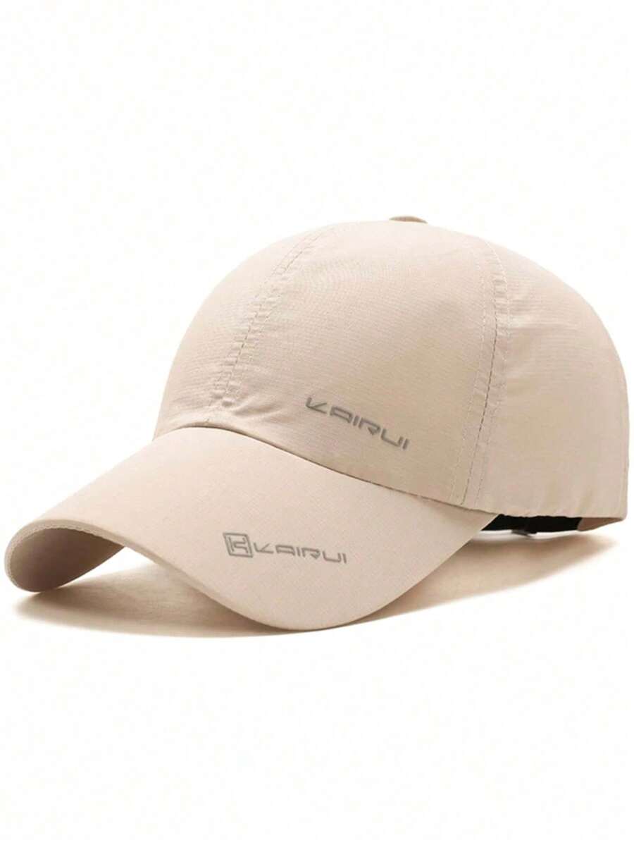 1 chiếc mũ lưỡi trai nam in chữ, thoáng khí - Màu Khaki - Xem 1