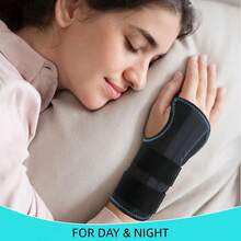 Wrist Support To Relieve Carpal Tunnel Syndrome - Adjustable Night Support Device With 3 Support Rods, Suitable For Left And Right Hands (Unisex) - Black + Blue - View 3