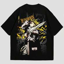j1apanese hot Anime Gachiakuta Y2k Short Sves Cla1ssic Oversized Couples UniS1ex high quality soft Streetwear t1rendy Cotton soft 220G pure cotton short sleeve top for men and women, thick fabric, againstwrinkle and no easy toformation. Simple versatile style, Lightweight and Breathable, perfect to ingsing, travel, camping, shopping and daily leisure time. - Negro - Ver 1