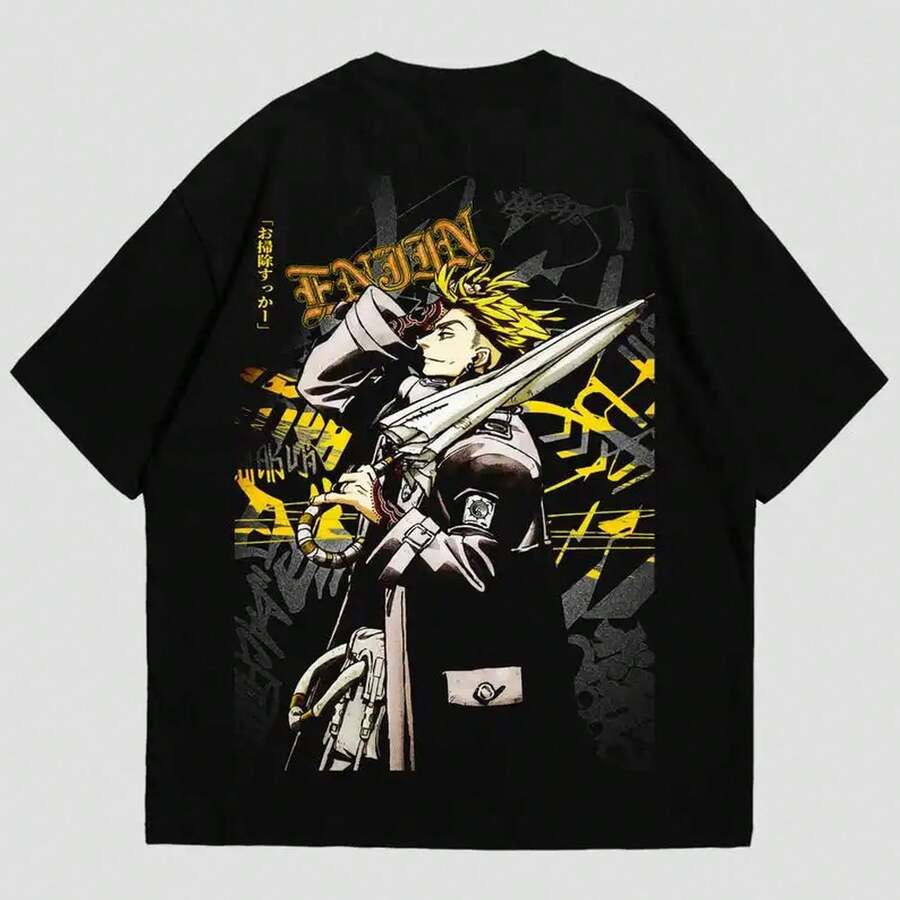 j1apanese hot Anime Gachiakuta Y2k Short Sves Cla1ssic Oversized Couples UniS1ex high quality soft Streetwear t1rendy Cotton soft 220G pure cotton short sleeve top for men and women, thick fabric, againstwrinkle and no easy toformation. Simple versatile style, Lightweight and Breathable, perfect to ingsing, travel, camping, shopping and daily leisure time. - Negro - Ver 1