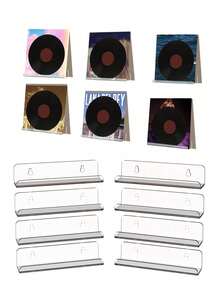 Transparent Acrylic Wall-Mounted Record Rack, Designed For Wall-Mounting, Made Of High-Transparency Material With Invisible Fasteners, Suitable For Living Room Wall Decor, Bedroom Personalization, Music Studio Equipment Storage, Record Store Wall Display, Flexible Use In Small Spaces, Saving Floor Space With Visual Transparency, An Essential Tool For Creating A Minimalist Modern Music Space - Clear - View 6