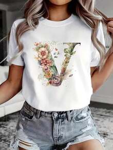 ofertas y liquidacionesWomen's Floral Graphic Tee |   Estilo Básico con Diseño Floral Vibrante |   Tela 100% Algodón |   Suave y cómodo |   Ideal para uso casual y para regalar. |   Camiseta Blanca de Cuello Redondo |   Fabricado y enviado en México |   Unisex Fitplayera de hombretops sudaderas para mujer Y2k Camiseta Camisa De - Blanco - Ver 2