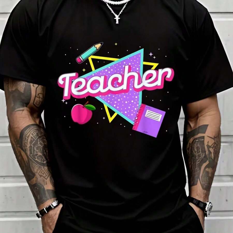 Camiseta impresa para hombres y mujeres - Negro - Ver 1