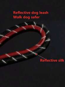 1pc Reflective Nylon Dog Leash, Suitable For Small/Medium/Large Dogs, Soft Padded Handle, Durable Outdoor Walking Training Pet Leash - Multicolor - View 8
