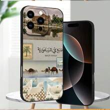 1 pieza Funda de teléfono con estampado creativo de edificio de moda estilo Oriente Medio, de material TPU resistente a caídas y a prueba de agua, compatible con iPhone 16/15/14 Plus/13/12/11/Pro Max/Pro/Plus y serie Galaxy - Multicolor - Ver 5