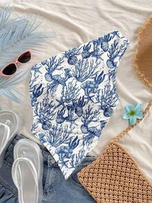 Blusa asimétrica del cuello para mujer para vacaciones de verano - Multicolor 6 - Ver 4