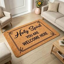 1pc Brown Textured Spiritual Welcome Doormat - Flannel Material, Unique Style, Suitable For Kitchen, Dining Room, Hallway, Bathroom, Bedroom, Home Decor, Room Decor, All Seasons - 1PC - View 17
