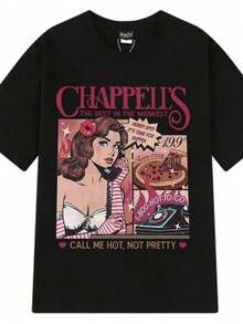 Sabrina Carpenter Short N' Sweet Album Graphic Vintage Tees Man Woman Summer Cotton Hip-hop T-shirt Casual T-shirts Streetwear - Negro - Ver 2