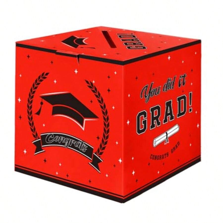 Graduation Card Box Graduation Decorations 2026 Red Card Boxes For ...