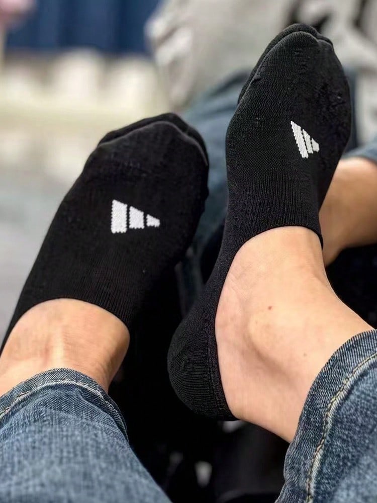 Adidas Sportswear NO-SHOW Antibacterial And Odor-Resistant Comfortable Sports Boat Socks With Silicone Heel Design, Unisex, 3-Pack - Black, White and Gray - View 1