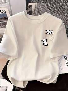 Camiseta de mujer de manga corta y cuello redondo con estampado de cerezas - Blanco 3 - Ver 5