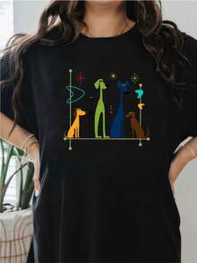 Dam-T-shirts - Svart - Visa 1