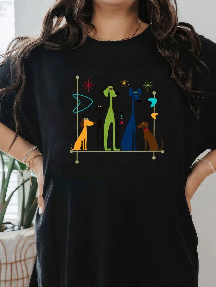 Dam-T-shirts - Svart - Visa 1