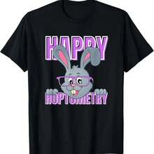 Camiseta de manga corta de algodón puro de 220 g para hombre y mujer, con estampado del Conejo de Pascua. Tejido grueso, resistente a las arrugas y que no se deforma fácilmente. Estilo sencillo y versátil, ligero y transpirable, perfecto para ir al trabajo, viajar, acampar, ir de compras y para el tiempo libre. - Negro - Ver 1