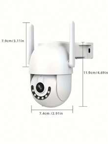 Easy Installation, 3MP WiFi Home Security Camera, DIY Voice Auto Alarm, 5X Zoom, Two-Way Audio, Motion Detection, Full-Color Night Vision, IP66 Waterproof, Cloud & SD Card Storage, 2.4G WiFi, USB Power, Indoor/Outdoor Use - Warm White - View 10