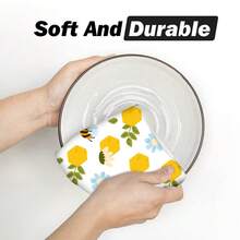2/4/6pcs Bee Pattern Printed Dish Towels, Super Absorbent Microfiber Modern Cleaning Cloths, Cooking And Baking Tea Towels, Dishcloths, Highly Soft And Absorbent, Kitchen Decor, Gifts For Neighbors, Mothers, Birthdays, Housewarming For Friends, Kitchen Essentials, Daily Necessities - Multicolor - View 10