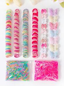 VBOOR 845pcs Dreamy Ins-Style Women's Hair Accessories, Including Pearl Butterfly Hair Clips, Fabric Bow Hair Clips, Disposable Hair Ties, Multi-Style High Elastic Non-Damaging Hair Bands, Versatile Daily Accessories,Ponytail Holders,Hair Slide - Multicolor - View 4