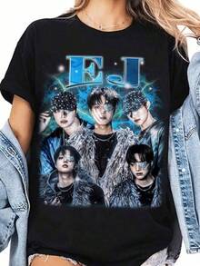 Retro EJ Team T-Shirt Back To Life Album Shirt Go In Blind Shirt Team Members Shirt Gift World Tour Tee Sweaterblusas para mujer,blusas casuales para dama,tops,, mujer premium,y2k,playeras de mujer curvy,ofertas y liquidaciones ropa mujer,playeras deportivas para mujer,,playeras de hombre, mujer,blusas>elegante BP0B,Fashion Print Casual T-Shirt,Loose Short Sleeve T-Shirt,Short Sleeved Single-Sided Printed T-Shirt,129% Cotton Short Sleeve Casual Tee,Unisex T-Shirt,y2k playeras de hombre algodón camiseta de algodón mujer playeras de niño camisetas playeras de niña tops para adolescentes y21k mujer - Negro - Ver 1