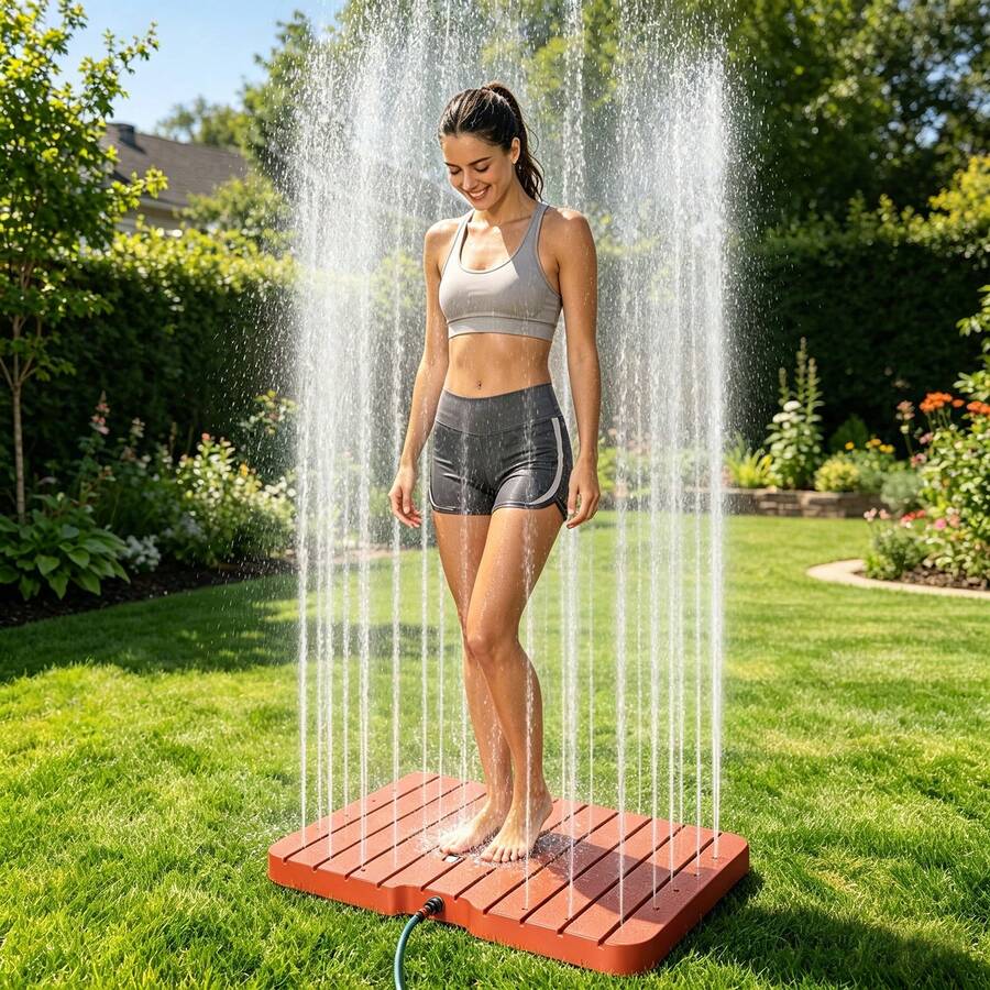 Outdoor Shower With Adjustable Height & Foot-Activated Flow Control Multi-Functional Garden Pool Shower, Non-Slip Portable Design For Adults, Pets Ideal For Camping, Backyard & Summer Water Play