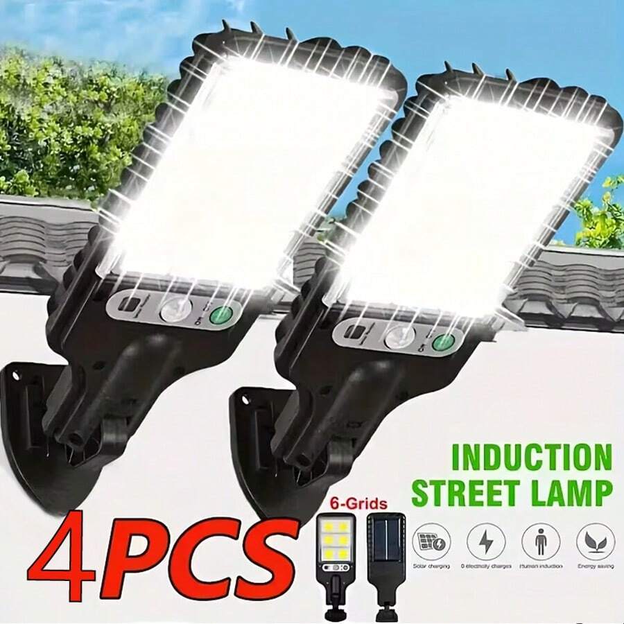 XCE | LED Solar Garden Lights, Solar Street Lights, Outdoor Courtyard Lighting, Three Lighting Modes With Sensors And Remote Control, Waterproof Spotlights, Garage Courtyard Anti-Theft Lighting, Intelligent Lights - Suitable For Terraces, Decks, Gardens, Parking Lots, And Streets. - 太陽能照明燈 - 查看 1