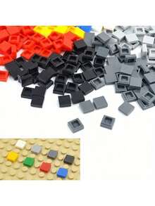 200pcs 1x1 Smooth Flat Bricks, 1*1 Building Blocks, DIY Educational Creative Components Toy, Compatible With Children - Multicolor - View 9